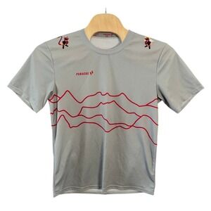 Panache Cycling Jersey Mens 2XL Gray Red Topographic Graphic Short Sleeve Shirt